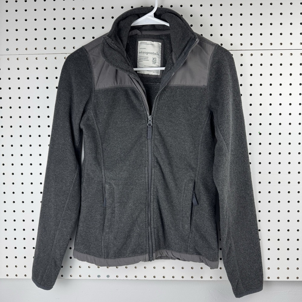 Women's Aeropostale Fleece Zip Jacket XS Gray · Cozy Minimalist Outerwear‎